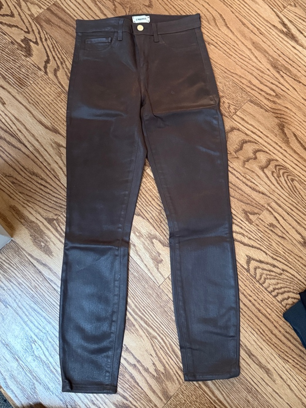 L’agence mid-Rise Brown leather look Women's Jeans - Sleek Slim Fit
